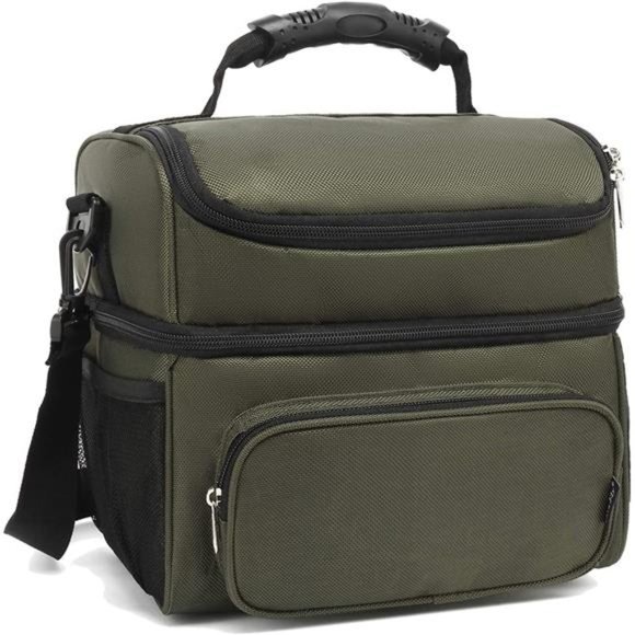 Double Layer Cooler Insulated Lunch Bag Adult Lunch Box Large Tote Bag